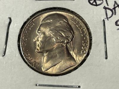 1950-D CHOICE BU KEY DATE JEFFERSON NICKEL AS PICTURED.