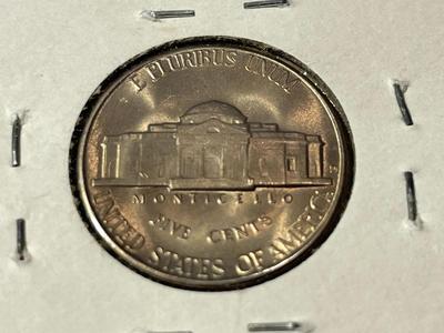 1950-D CHOICE BU KEY DATE JEFFERSON NICKEL AS PICTURED.