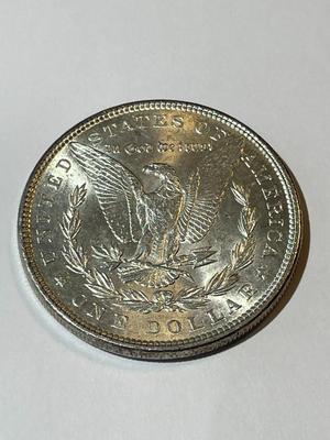 1885-P UNCIRCULATED MS60-62 CONDITION MORGAN SILVER DOLLAR AS PICTURED (COIN #1).