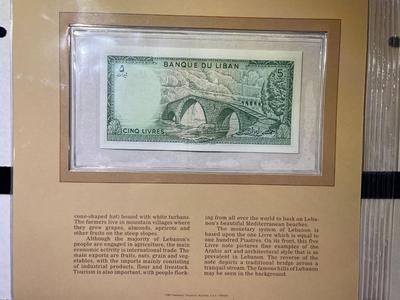 Lebanon 5 Livres Banknote/Currency in Uncirculated Condition by Fleetwood as Pictured.