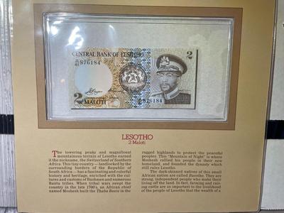 Lesotho 2 Maloti Banknote/Currency in Uncirculated Condition by Fleetwood as Pictured.
