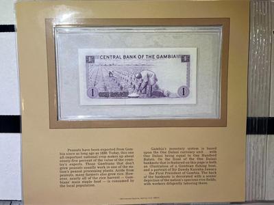 Gambia 1 Dalasi Banknote/Currency in Uncirculated Condition by Fleetwood as Pictured.