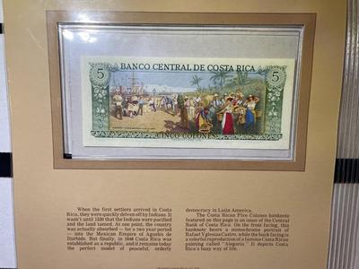 Costa Rica 5 Colones 1981 Banknote/Currency in Uncirculated Condition by Fleetwood as Pictured.
