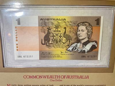 Australia 1 Dollar Banknote/Currency in Uncirculated Condition by Fleetwood as Pictured.