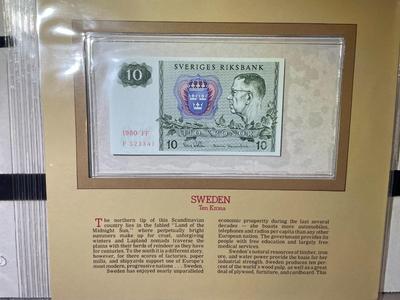 Sweden 10 Krona 1980 Banknote/Currency in Uncirculated Condition by Fleetwood as Pictured.