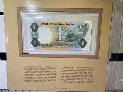 Sierra Leone 1 Leone 1981 Banknote/Currency in Uncirculated Condition by Fleetwood as Pictured.