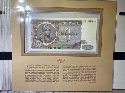 Zaire 1 Zaire 1979 Banknote/Currency in Uncirculated Condition by Fleetwood as Pictured.