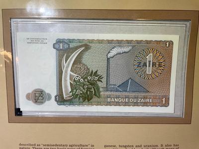 Zaire 1 Zaire 1979 Banknote/Currency in Uncirculated Condition by Fleetwood as Pictured.