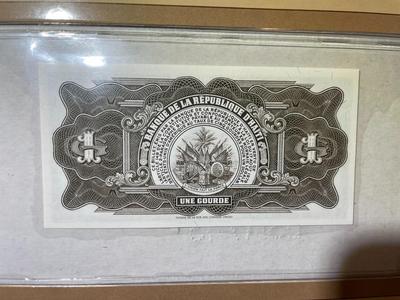 Haiti 1 Gourde Banknote/Currency in Uncirculated Condition by Fleetwood as Pictured.