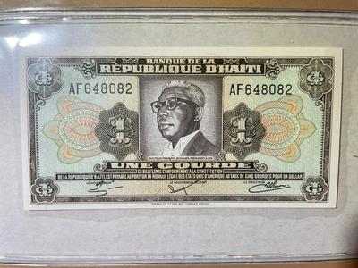 Haiti 1 Gourde Banknote/Currency in Uncirculated Condition by Fleetwood as Pictured.