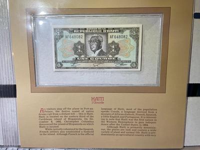 Haiti 1 Gourde Banknote/Currency in Uncirculated Condition by Fleetwood as Pictured.
