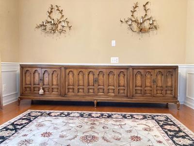 LOT 245: Vintage Mastercraft Furniture Co. Buffet Console with Table Pads
