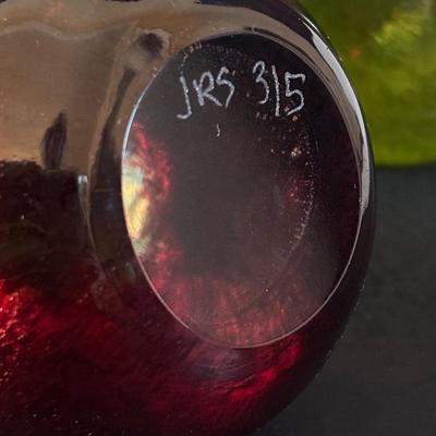 LOT 298: JRS Pear Art Glass Paperweights & Unsigned Apple Paperweight