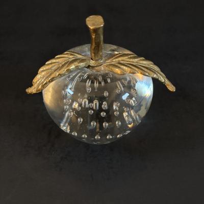 LOT 298: JRS Pear Art Glass Paperweights & Unsigned Apple Paperweight