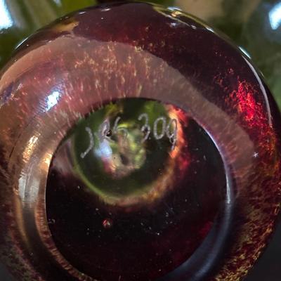 LOT 300: JRS Art Glass Pears & Apple Paperweights