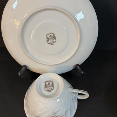 LOT 302: Vintage Teacups & Dessert Plates: Imperial Bohemian, Czechoslovakia: Churchill, Made in England: Bavaria: Royal Jackson:...