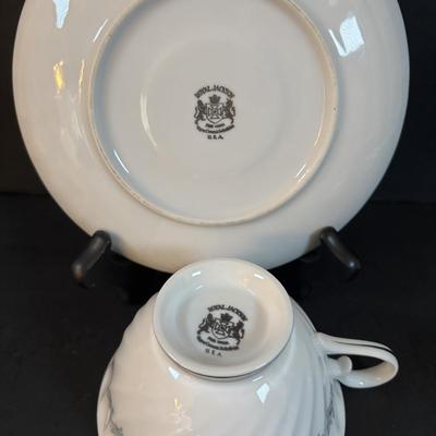 LOT 302: Vintage Teacups & Dessert Plates: Imperial Bohemian, Czechoslovakia: Churchill, Made in England: Bavaria: Royal Jackson:...
