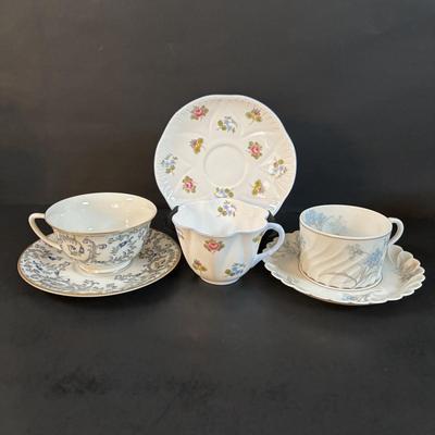 LOT 304: Vintage Teacup Collection Featuring a Wright Tyndale & Van Roden of Philadelphia Limoges Teacup, Bergere Limoges, Shelly...