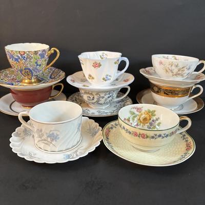 LOT 304: Vintage Teacup Collection Featuring a Wright Tyndale & Van Roden of Philadelphia Limoges Teacup, Bergere Limoges, Shelly...