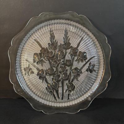 LOT 305: Vintage Glassware: Jeanette Iris & Herringbone Bowls/Platter, Marigold Carnival Glass, Amber Federal Glass Platter