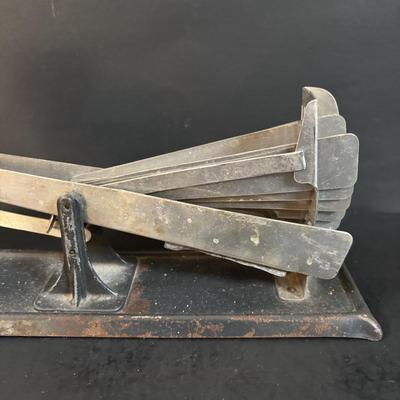 LOT 308: Primitive Wooden Bowls, Acme Egg Scale, Copper Rooster, Vintage Rolling Pins & More