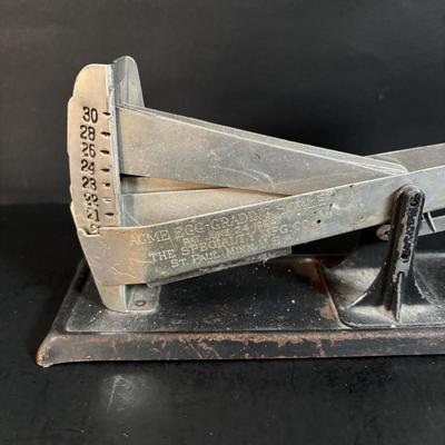 LOT 308: Primitive Wooden Bowls, Acme Egg Scale, Copper Rooster, Vintage Rolling Pins & More