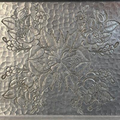 LOT 309: Vintage Biscuit Jars: Floral Glazed Porcelain & Glass, Cranberry Glass Sugar Shaker, Crystal Sugar Shaker, Hammer Aluminum...