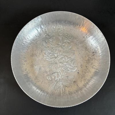 LOT 309: Vintage Biscuit Jars: Floral Glazed Porcelain & Glass, Cranberry Glass Sugar Shaker, Crystal Sugar Shaker, Hammer Aluminum...