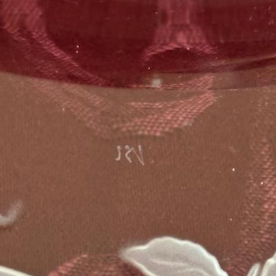 LOT 310: Signed VSL (Val St. Lambert) Crystal Crescent Shaped Fruit Tray/Salad Plates, Signed VSL Platter, Crystal Berry Bowl, FB Rogers...