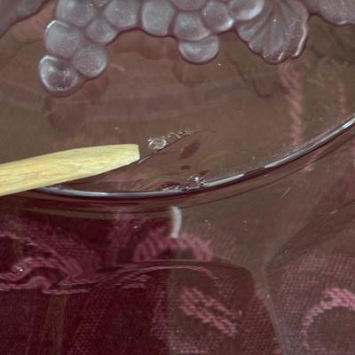 LOT 310: Signed VSL (Val St. Lambert) Crystal Crescent Shaped Fruit Tray/Salad Plates, Signed VSL Platter, Crystal Berry Bowl, FB Rogers...