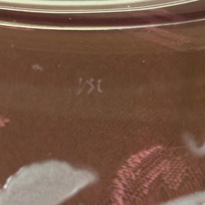 LOT 310: Signed VSL (Val St. Lambert) Crystal Crescent Shaped Fruit Tray/Salad Plates, Signed VSL Platter, Crystal Berry Bowl, FB Rogers...