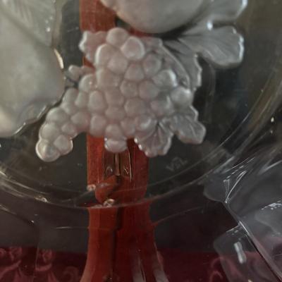 LOT 310: Signed VSL (Val St. Lambert) Crystal Crescent Shaped Fruit Tray/Salad Plates, Signed VSL Platter, Crystal Berry Bowl, FB Rogers...