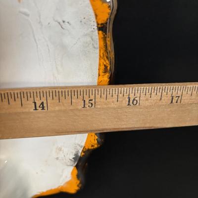 LOT 311: Ceramic Taxi Cookie Jar, Rose Garden Divided Serving Dish, Wooden Nut Bowl w/Nut Crackers & Anchor Hocking Pantry Jar