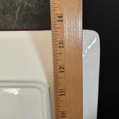 LOT 311: Ceramic Taxi Cookie Jar, Rose Garden Divided Serving Dish, Wooden Nut Bowl w/Nut Crackers & Anchor Hocking Pantry Jar