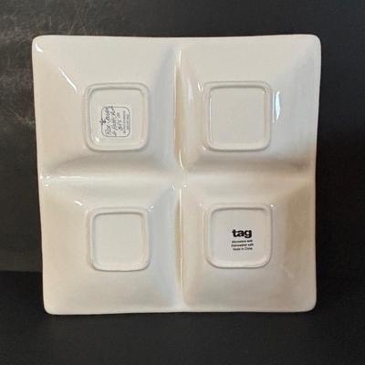 LOT 311: Ceramic Taxi Cookie Jar, Rose Garden Divided Serving Dish, Wooden Nut Bowl w/Nut Crackers & Anchor Hocking Pantry Jar