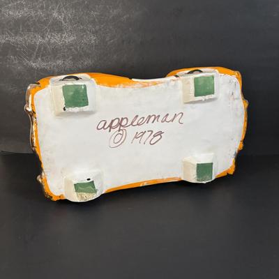 LOT 311: Ceramic Taxi Cookie Jar, Rose Garden Divided Serving Dish, Wooden Nut Bowl w/Nut Crackers & Anchor Hocking Pantry Jar