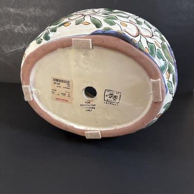 LOT 313: Wooden & Ceramic Apothecary/Spice Cabinet, Hecho En Mexico Pottery Hen Planter, Pottery, Devon Motto Ware Egg Cup & More