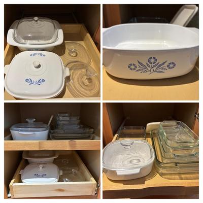 LOT 315: Kitchen Cabinet Cleanout: Corning Ware & Pyrex