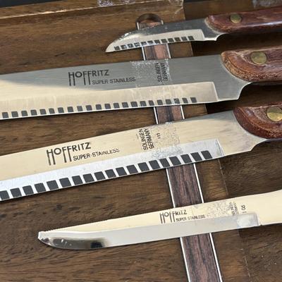 LOT 316: Hoffritz Knives w/Magnetic Board, Universal Coffeematic Electric Percolator, Porcelain & Stainless-Steel Teapot, Vintage...