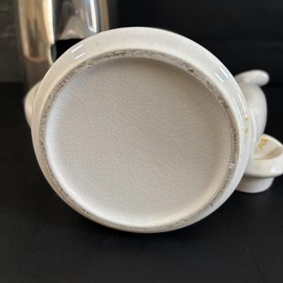 LOT 316: Hoffritz Knives w/Magnetic Board, Universal Coffeematic Electric Percolator, Porcelain & Stainless-Steel Teapot, Vintage...