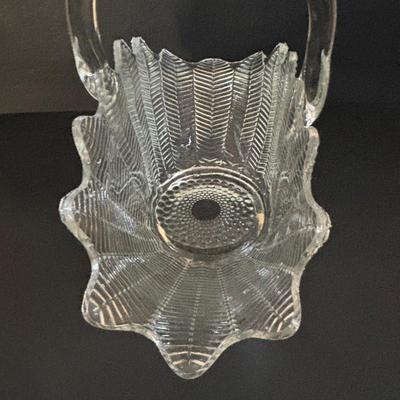 LOT 317: Art Glass Yellow Pitcher & Green Confetti Bud Vase, Delicate Glass Candlestick w/a hint of Yellow, LE Smith Flower Basket,...