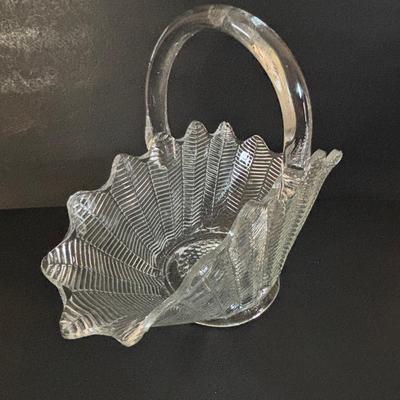 LOT 317: Art Glass Yellow Pitcher & Green Confetti Bud Vase, Delicate Glass Candlestick w/a hint of Yellow, LE Smith Flower Basket,...