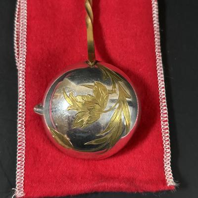 LOT 320: Serving Collection: Oberglas Austria Knife Rest, Brass Butlers Crumb & Dustpan Set, Gorham Silverplate, Demitasse Spoons,...