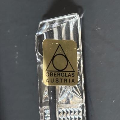 LOT 320: Serving Collection: Oberglas Austria Knife Rest, Brass Butlers Crumb & Dustpan Set, Gorham Silverplate, Demitasse Spoons,...