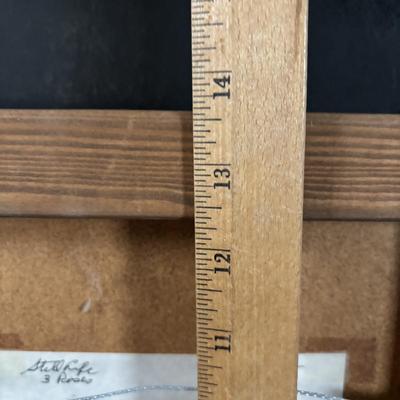 LOT 321: Hand-Made Paper Collage by Jean James "3 Roses" and Candone Wharton, Raku Art Studio Pottery Covered Vessel