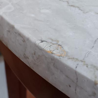 LOT 329: Empire Style Marble Top Pedestal Side Table