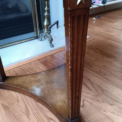 LOT 329: Empire Style Marble Top Pedestal Side Table