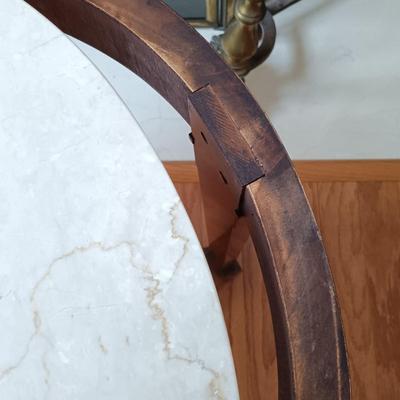 LOT 329: Empire Style Marble Top Pedestal Side Table