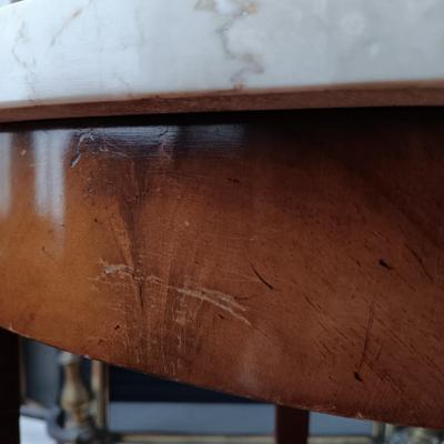 LOT 329: Empire Style Marble Top Pedestal Side Table