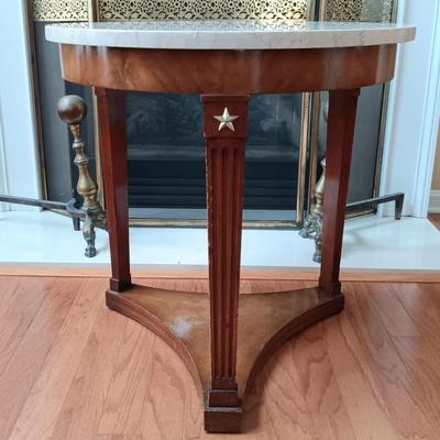 LOT 329: Empire Style Marble Top Pedestal Side Table